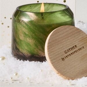 Anthropologie The Gather  Green and Gold Candle, New